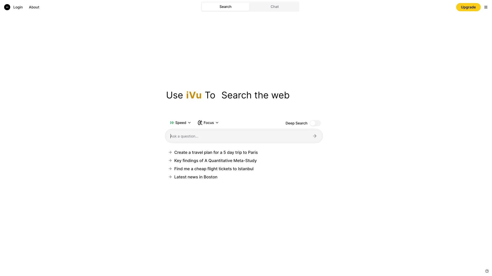 iVu Ai-Powered Conversational Search Engine screenshot