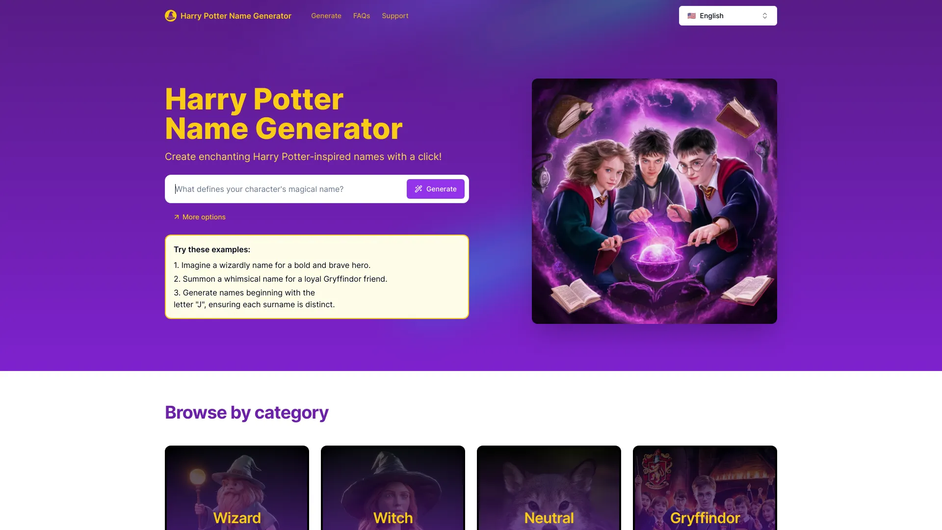 Harry Potter Name Generator screenshot