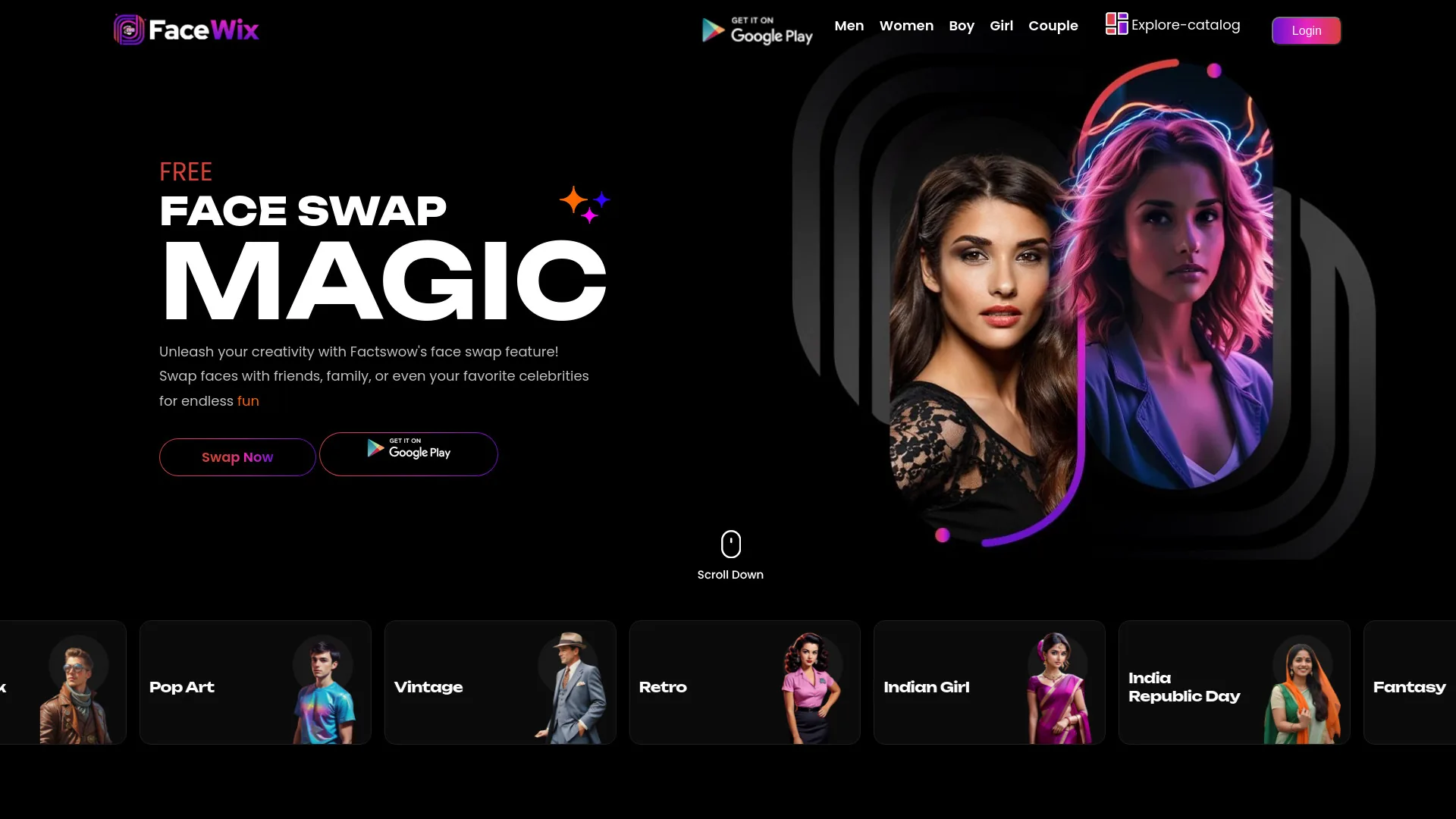 FaceWix screenshot