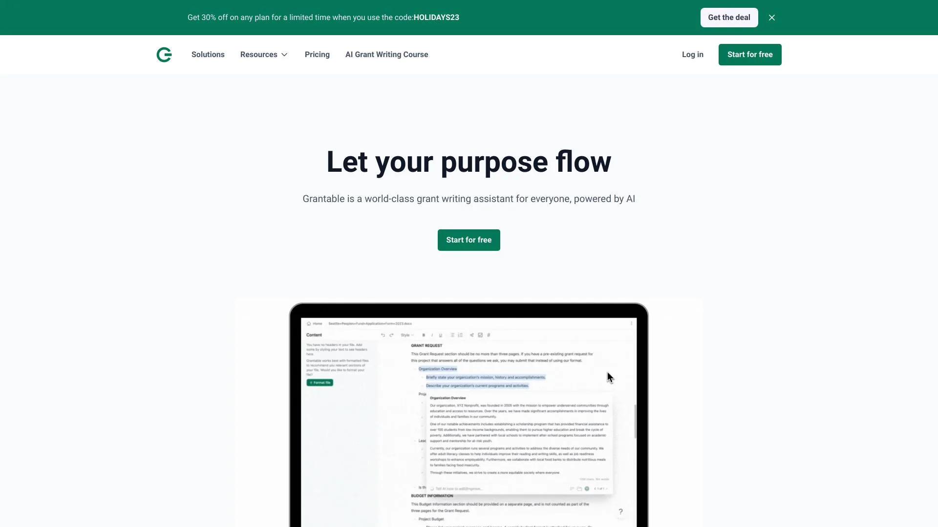 Grantable screenshot