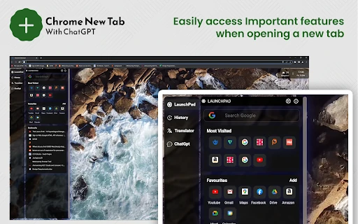 ChatGPT with New Tab for Chrome screenshot